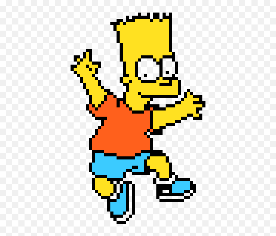 Pixel Art Gallery - Fictional Character Emoji,Emojis Bart Simpson Color