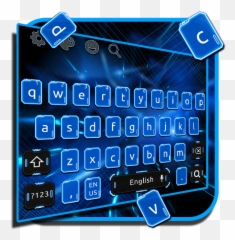 Blue Black Neon Keyboard - Technology Applications Emoji,Emoji Smart Neon Keyboard