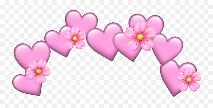 Picsart Where Everyone Becomes A Great Artist Cute Emoji - Yellow Heart Crown Png,Pink Flower Emoji