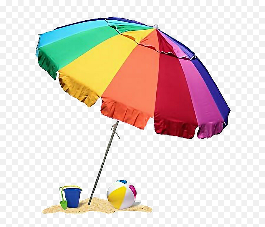 Beach Umbrella Colourfull Rainbow - Beach Umbrella Emoji,Beach Umbrella Emoji