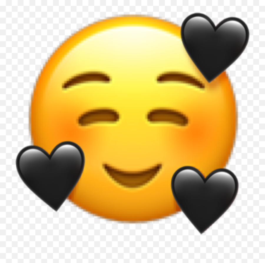 Wallpaper Aesthetic Black Emoji - Novocomtop Black Emoji With Hearts,Emoji Coeur