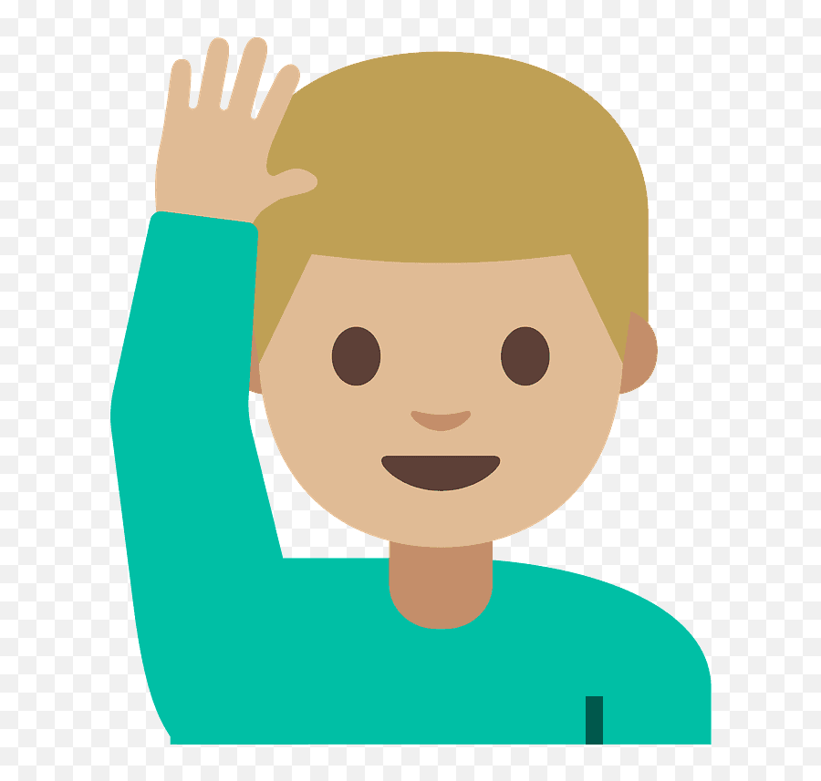 Man Raising Hand Emoji Clipart - Kid Raise Hand Transparent,Imagenes Emojis De Amno