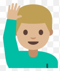 Man Raising Hand Emoji Clipart - Kid Raise Hand Transparent,Imagenes Emojis De Amno