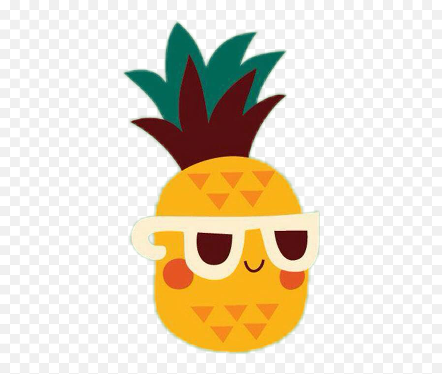 Pineapple Fruit Sticker - Cartoon Pineapple With Sunglasses Emoji,Pineapple Emoticon