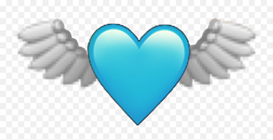 Heart Emoji Wings Blue Sticker By Lunascamander,Wing Emoji