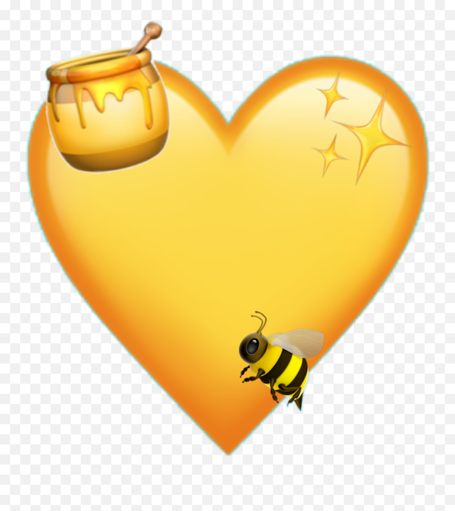 Bee Emojis Iphone Heart Sticker - Happy,Bee Emojis