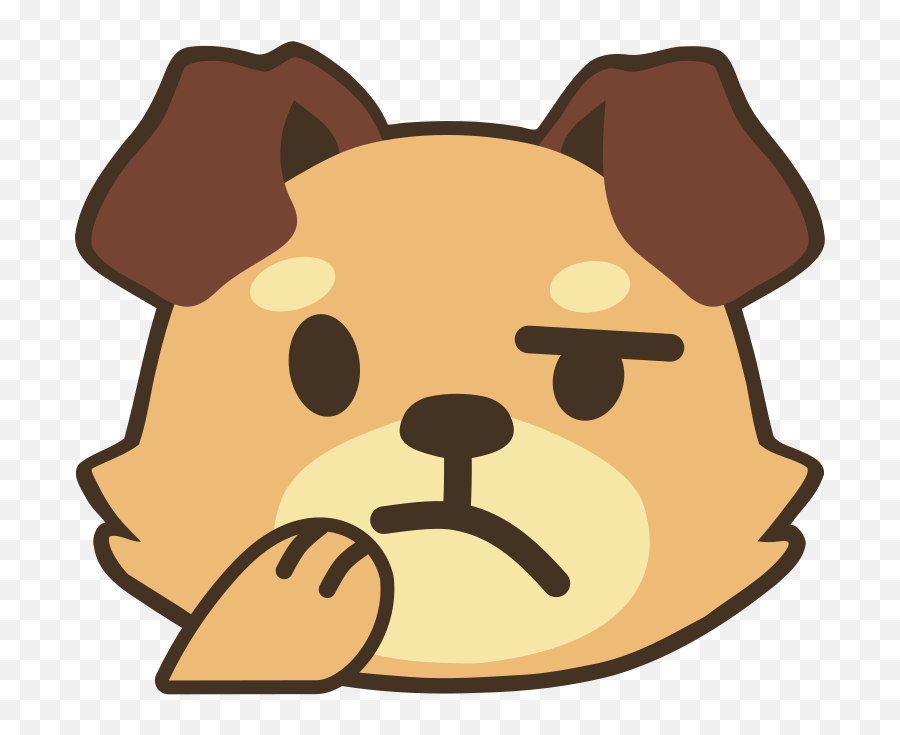 Thinking Face But Its A Brown Dog - Thinking Face Dog Emoji,Doge Emoji