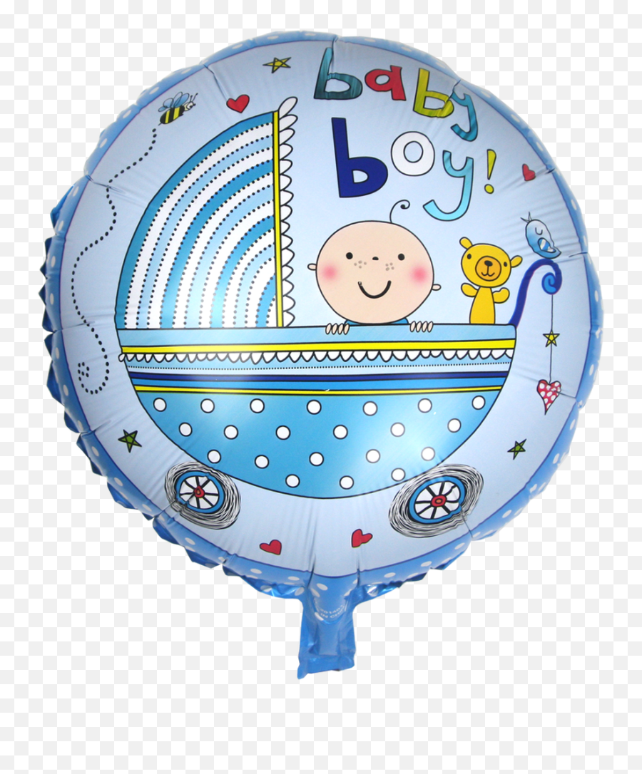 17 Inch Round Baby Boy In Stroller - Balloon Emoji,Stroller Emoji