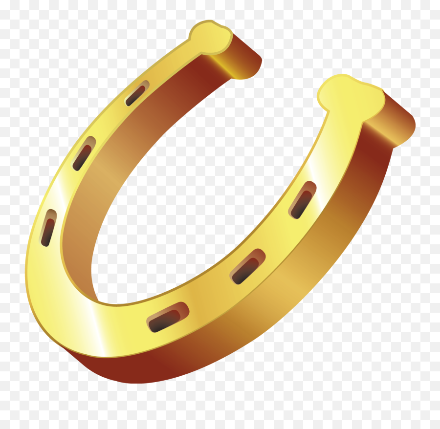 Gold Horseshoe Clipart - Lucky Horse Shoe Clipart Emoji,Horseshoe Emoji