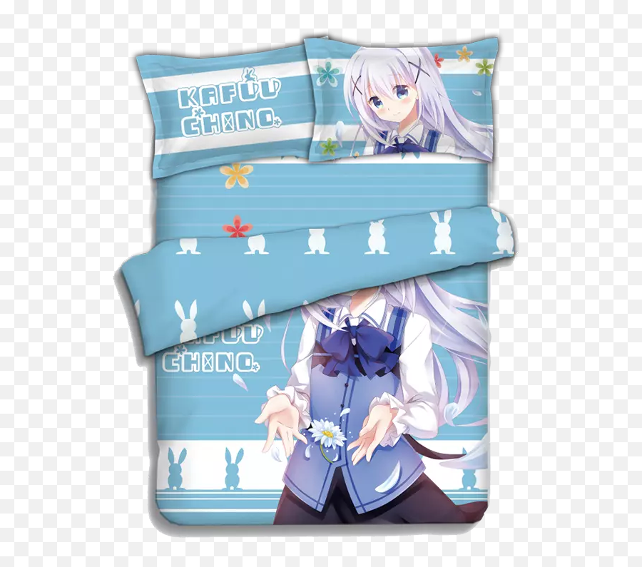 Japanese Anime Gochuumon Wa Usagi Kafuu Emoji,Emoji King Size Bedding