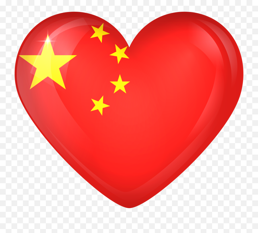 Chinese Flag In A Heart Clipart - Full Size Clipart 403668 China Heart Flag Png Emoji,Emirates Flag Emoji