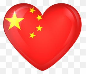 Chinese Flag In A Heart Clipart - Full Size Clipart 403668 China Heart Flag Png Emoji,Emirates Flag Emoji
