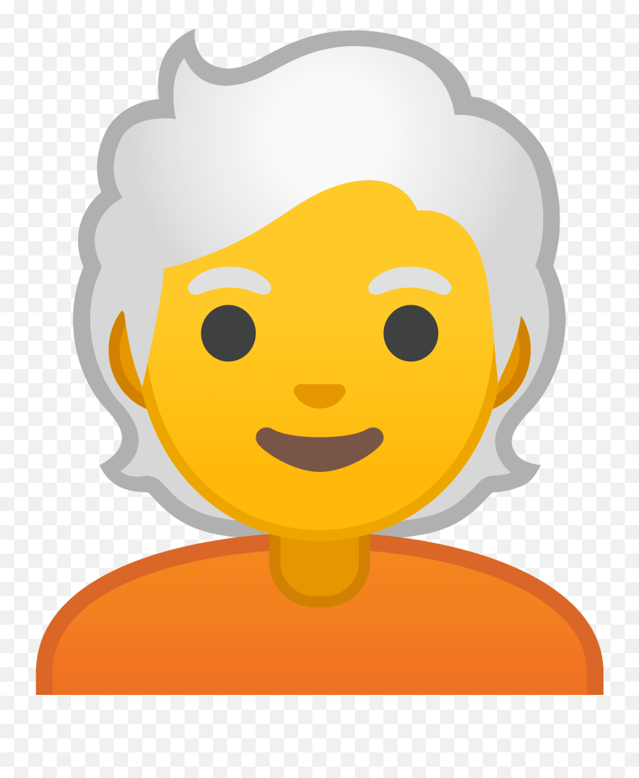 White Hair Emoji Clipart - Emoji Idosa Cabelo Branco,Emoji Hair Color