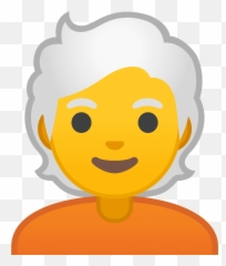 White Hair Emoji Clipart - Emoji Idosa Cabelo Branco,Emoji Hair Color