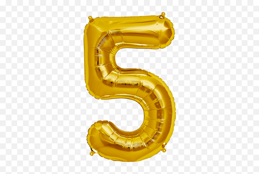 Number Five 5 Jumbo Gold Foil Balloon - 5 Number Balloon Emoji,Emoji Birthday Stuff