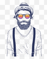 Download Photography Glasses Illustration Foreign Hipster - Transparent Background Beard Man Png Emoji,Hipster Facebook Emoticon