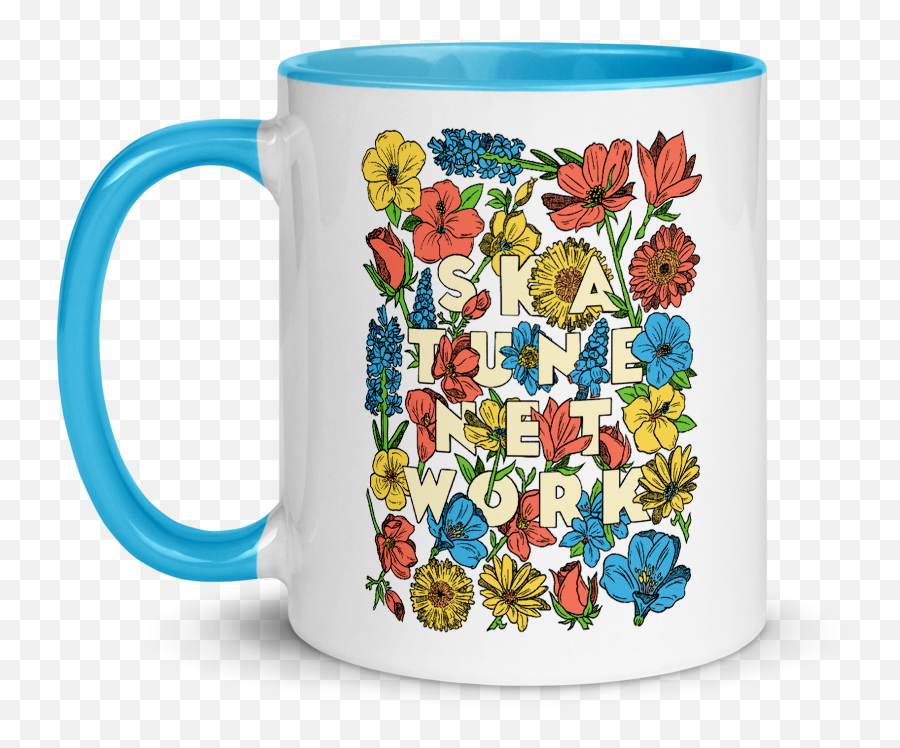 Flowers Ceramic Mug Skatunenetwork - Tears Cup Emoji,Monocle Emoji Mug