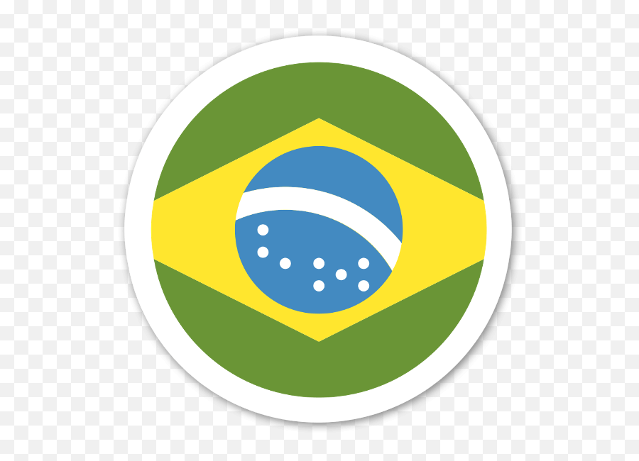 Die Cut Brazil Flag Sticker U2013 Stickerapp Shop - Transparent Brazil Flag Emoji,What Emoji One Stickers