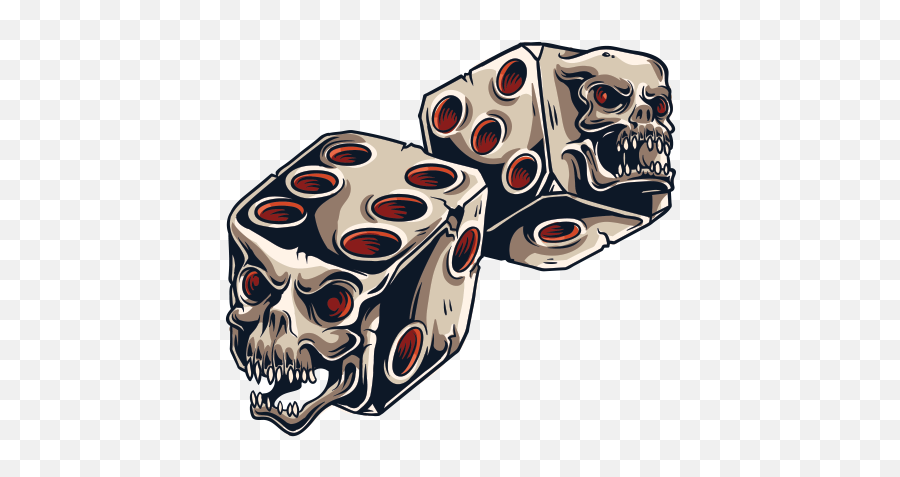 Printed Vinyl Skull Dice - T Shirt Sticker Design Png Emoji,Dice Dancing Cat Emoticon