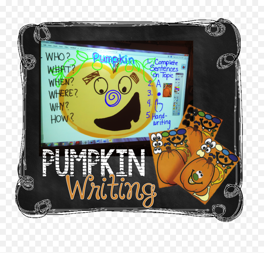 Wordless Wednesday Pumpkin Writing Faith Wheeler Education - Happy Emoji,Talk To The Hand Emoticon