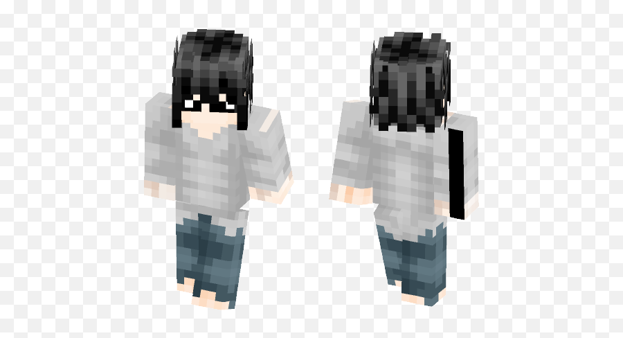 Download L Lawliet Death Note Ryuzaki Minecraft Skin For - Green Color Minecraft Skin Emoji,Male L&d Physicians Emotion