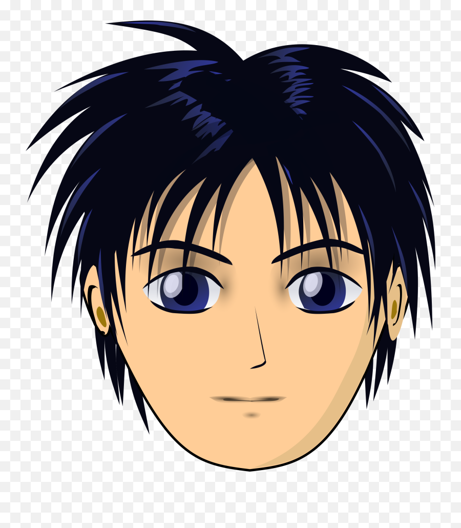 Free Photo Black Hair Boy Face Blue Eyes Head Asian Anime - Anime Boy Face Png Emoji,Anime Facial Expressions Emotion