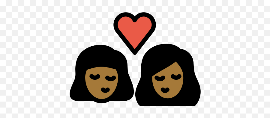 U200du200du200d Kiss Woman Woman Medium - Dark Skin Tone Emoji,Text Kiss Emoji