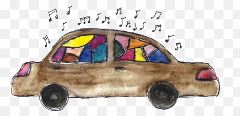 In Chapels Of Music And Steel - Music And Car Drawing Emoji,She Said I Drove Her Away With My Emotions