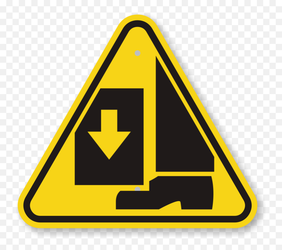 Blank Triangle Road Sign - Foot Hazard Sign Emoji,Danger Sign Emoji