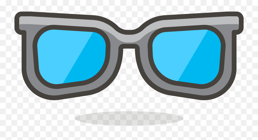 Glasses Emoji Icon Of Colored Outline - 3d Glass,Glasses Emoji