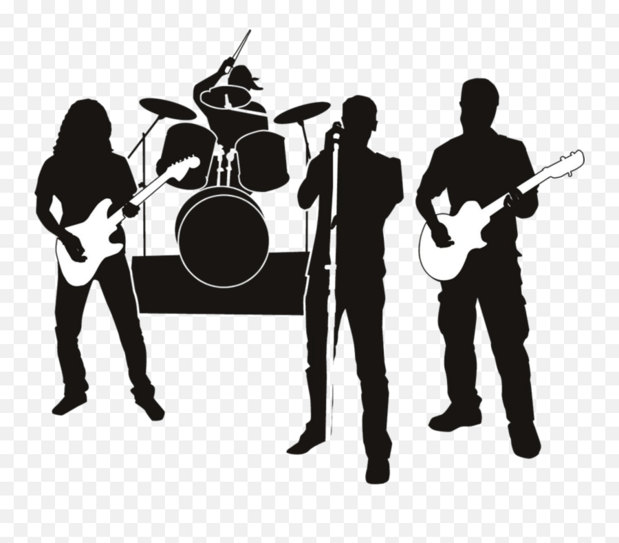 Musicians Band Sticker - Rock Band Silhouette Emoji,Band Name Emoji