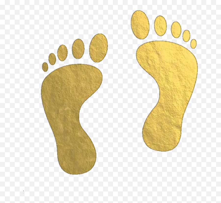 Feet Footprints Foot Gold Sticker - Gold Baby Feet Png Emoji,Footprint Emoji