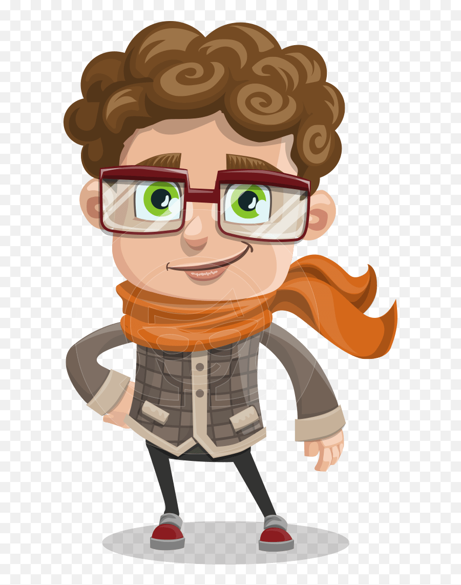 Curly Tommy Character Animator Puppet Graphicmama - Curly Hair Cartoon Characters Emoji,Happy Emotions Cartoon Faces Clip Art