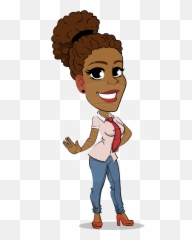 Flat Cartoon African American Girl - African American Cartoon Png Emoji,Emotion Image Waving Goodbye