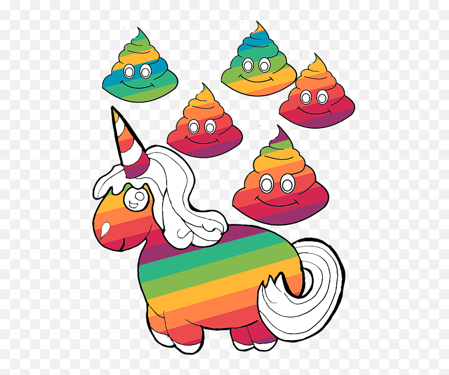 Rainbow Spiral Star Unicorn Design Poop Emoji Carry - All Pouch Fictional Character,Star Emoji Transparent Small