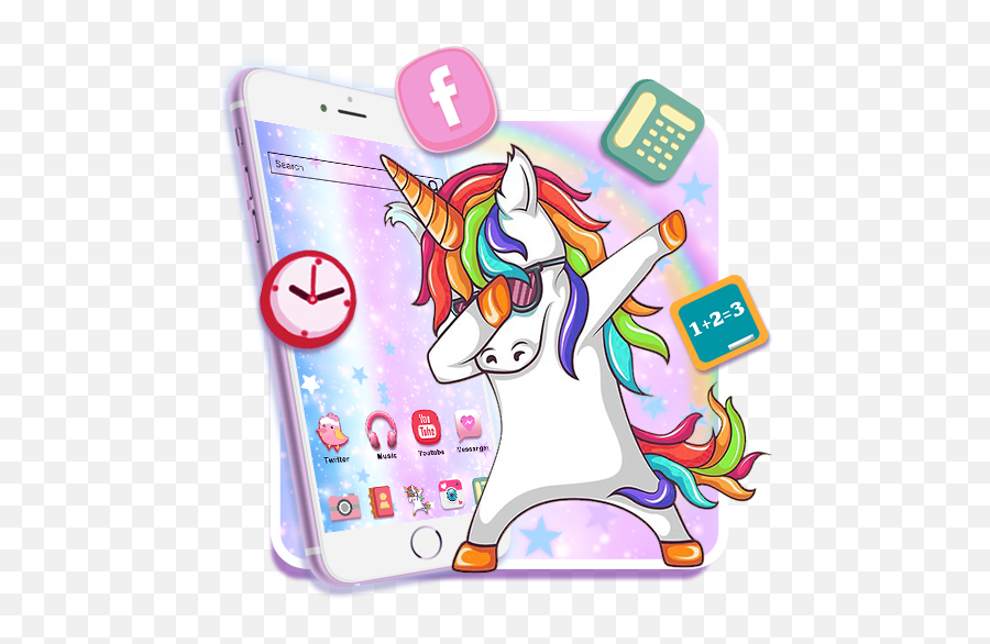 Funny Unicorn Themes Hd Wallpapers 3d - Dabbing Unicorn Emoji,Kitty Emoticon Htc Phone