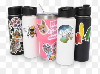 Water Bottle Stickers - Cylinder Emoji,Make Water Bottle For Facebook Emoticons