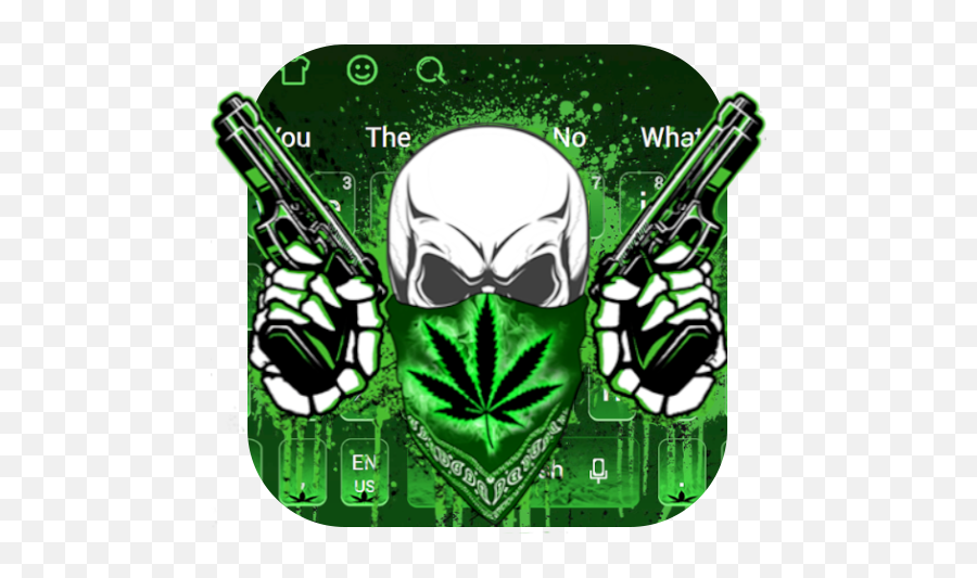 Gun Weed Ghost Keyboard - Fondo De Teclados De Marihuanas Emoji,Gun Star Emoji
