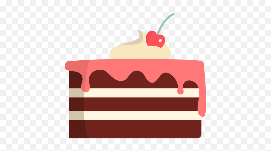 Strawberry Piece Of Cake Flat - Bolo Png Fundo Transparente Emoji,Animated Emoticons Eating Carrot Cake