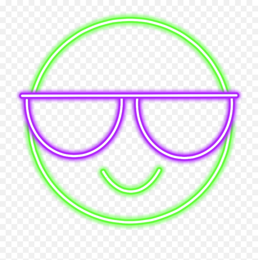 Emoji Glow Smile Neon Green Sticker Freetoedit Mimi Fte,Green Smiley Emoticon