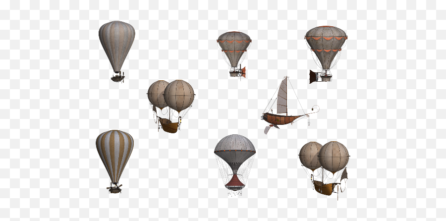 Steampunk Victorian Style Balloons - Hot Air Ballooning Emoji,Commercial Hot Air Balloon Emoticon Add To My Pjone