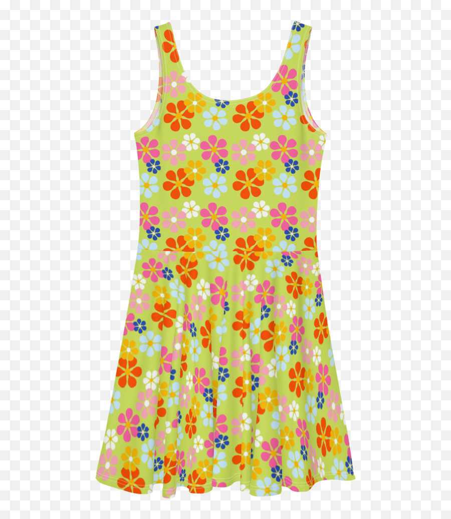 Groovy Garden Skater Dress - Sleeveless Emoji,Colorful Emojis For Printing