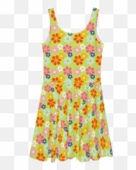 Groovy Garden Skater Dress - Sleeveless Emoji,Colorful Emojis For Printing