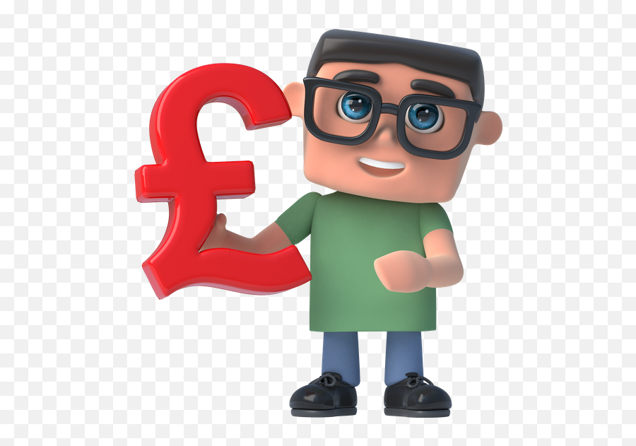 3d Boy In Glasses Holds Uk Pounds Sterling Symbol - Question Emoji,Smiley Face Emoticon With Glasses Clip Art