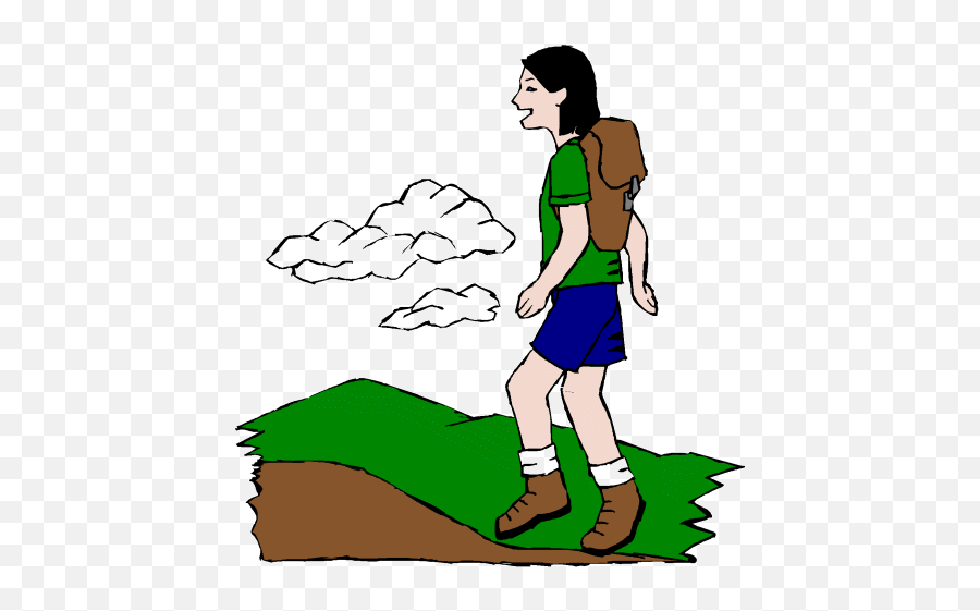 Girl Hiking Clipart Kid - Hiking Clipart Gif Emoji,Hike Emoji