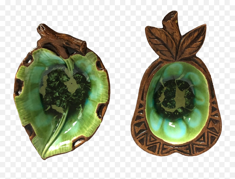 Jewelry Dish Pair Of Mid Century Modern Leaf Dishes Trinket Emoji,Fish Claymwedding Ring Emoji