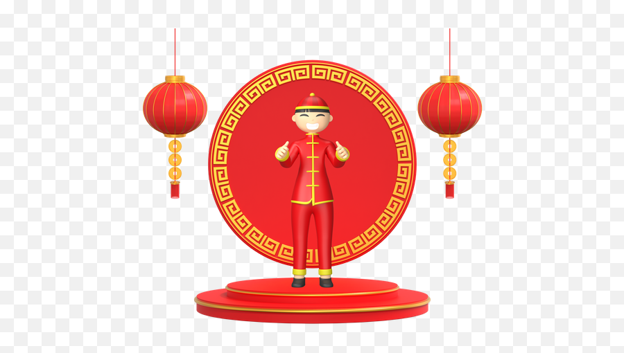 Premium Happy Chinese Person 3d Illustration Download In Png Emoji,Upside Down Chinese Fu Emoji