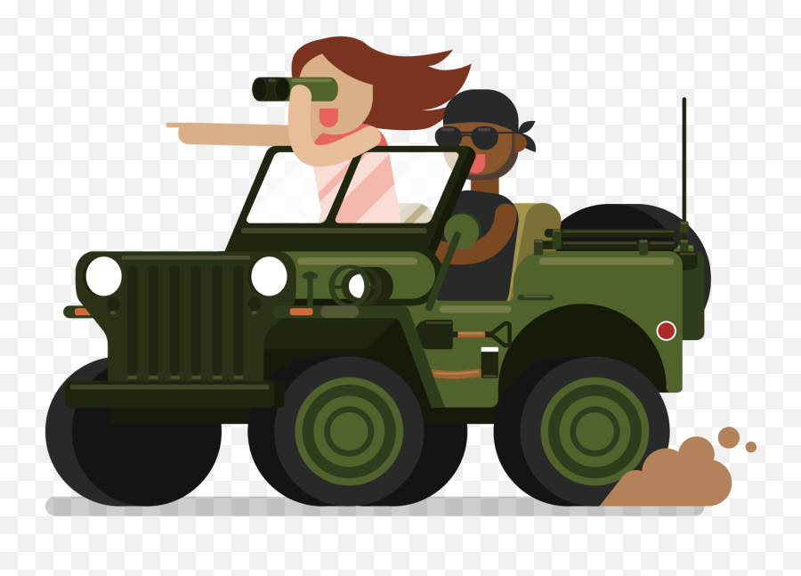 Cartoon Illustration - Vector Jeep Car Png Download 1500 Emoji,Miltary Vhecle Emoji