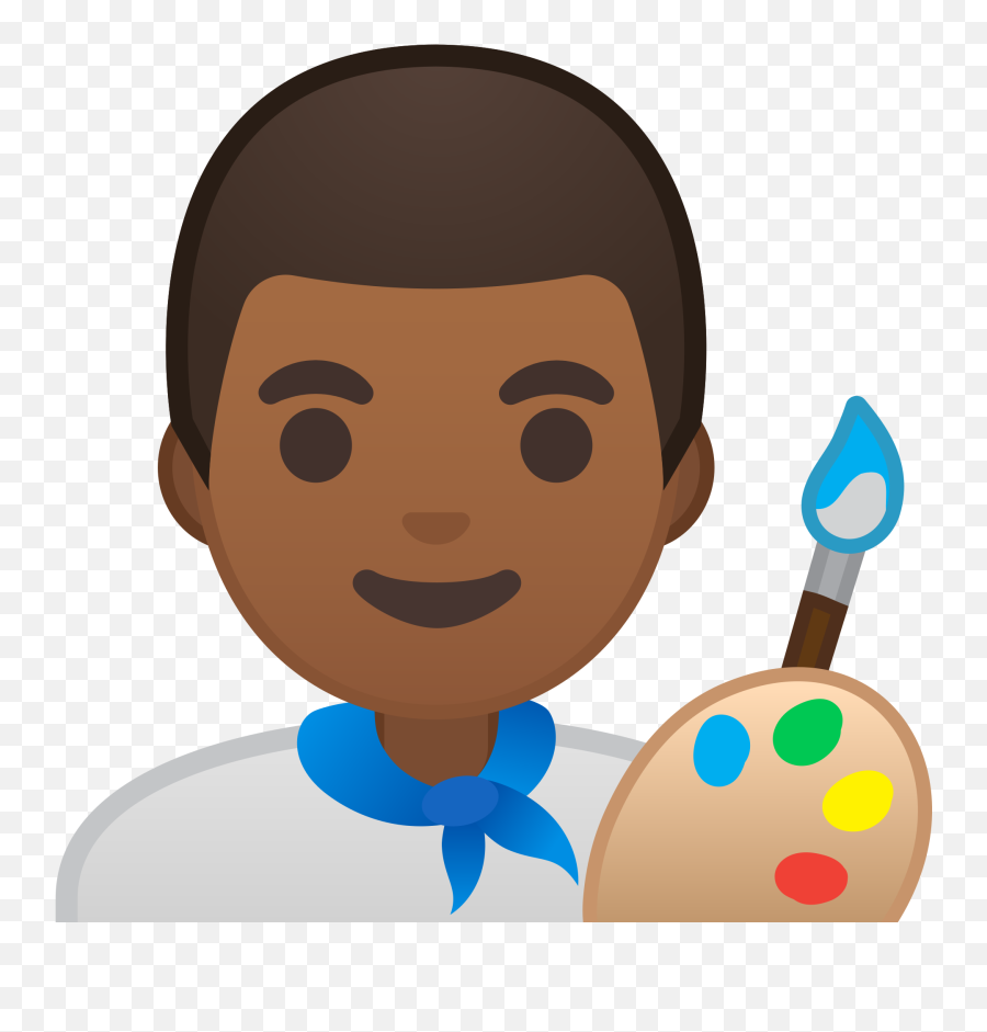 Man Artist Medium Dark Skin Tone Icon Noto Emoji People - Artist Emoji Dark Skin,Skin Color Emoji