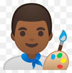Man Artist Medium Dark Skin Tone Icon Noto Emoji People - Artist Emoji Dark Skin,Skin Color Emoji